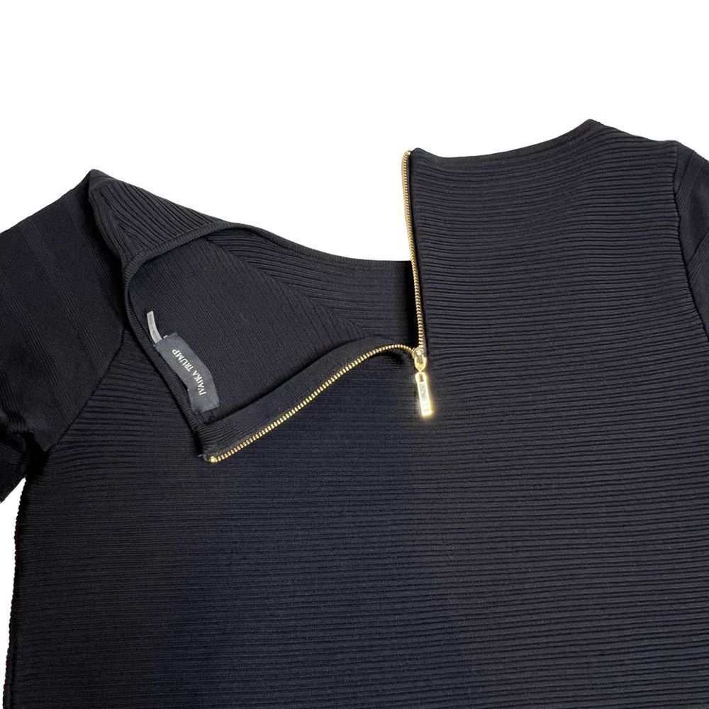 Ivanka Trump black ribbed knit 3/4 sleeve crop top size L - Picture 16 of 16